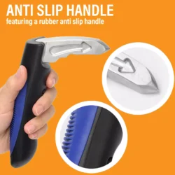 Car Cane with anti-slip handle and window breaker tip.