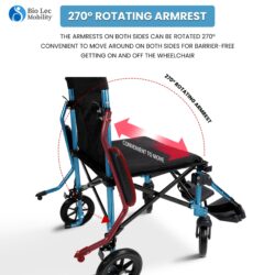 Lightweight Transit Travel Wheelchair with Bag | Folding Collapsible Transportable Wheelchair | FOLD-O Wheelchair - Image 11