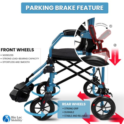 Lightweight Transit Travel Wheelchair with Bag | Folding Collapsible Transportable Wheelchair | FOLD-O Wheelchair - Image 13