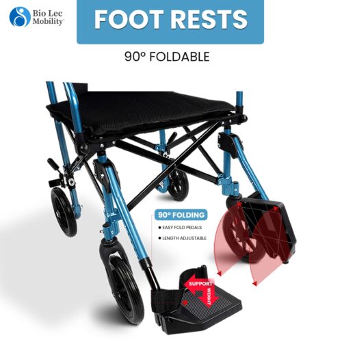 Lightweight Transit Travel Wheelchair with Bag | Folding Collapsible Transportable Wheelchair | FOLD-O Wheelchair - Image 12