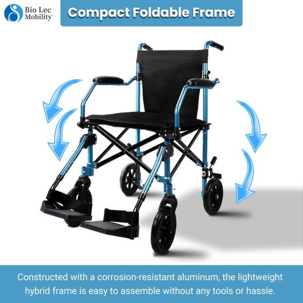 lightweight folding wheelchairs for travelling fold-o folding transit travel wheelchair bio-lec mobility