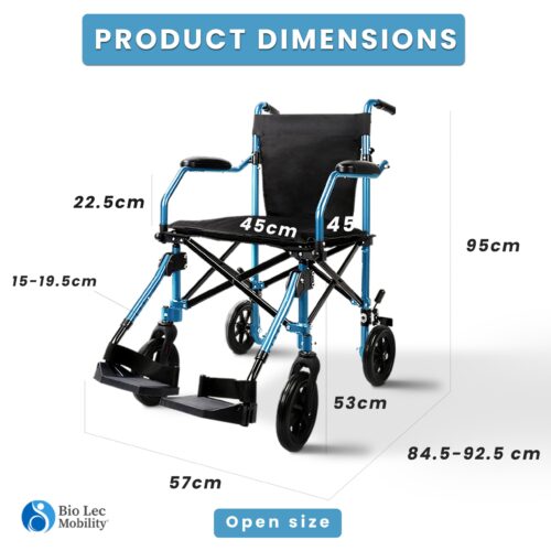 Lightweight Transit Travel Wheelchair with Bag | Folding Collapsible Transportable Wheelchair | FOLD-O Wheelchair - Image 5