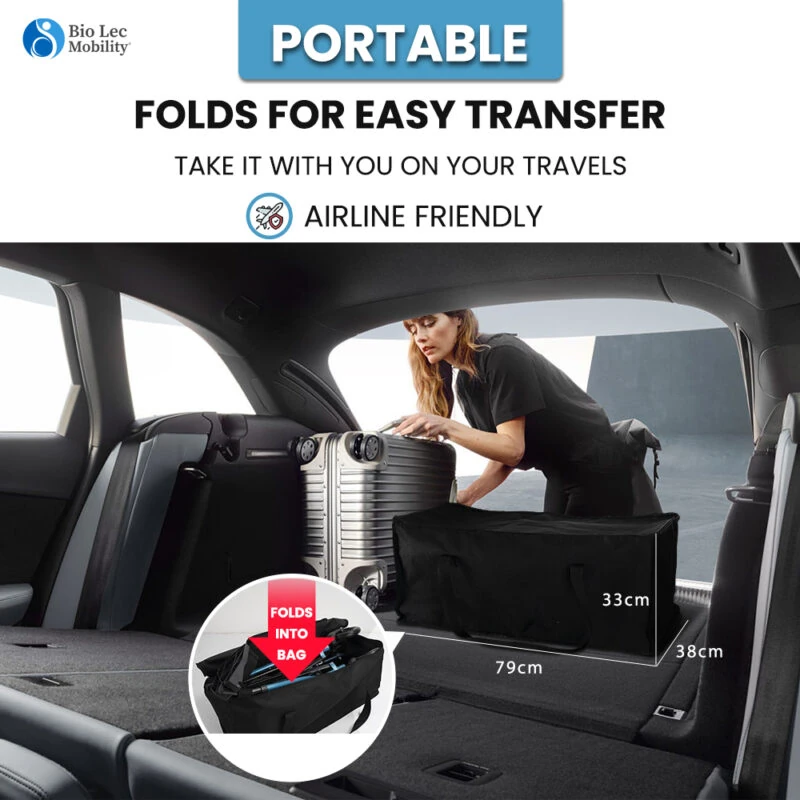 Lightweight Transit Travel Wheelchair with Bag | Folding Collapsible Transportable Wheelchair | FOLD-O Wheelchair - Image 4