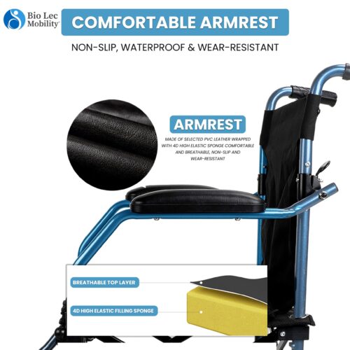 Lightweight Transit Travel Wheelchair with Bag | Folding Collapsible Transportable Wheelchair | FOLD-O Wheelchair - Image 8