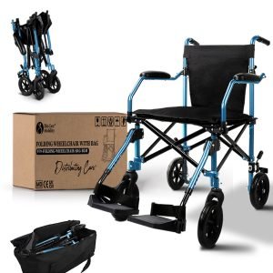 Lightweight Transit Travel Wheelchair with Bag | Folding Collapsible Transportable Wheelchair | FOLD-O Wheelchair