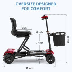 Lightweight Folding Boot Scooter | IGlide AutoFolding | Mobility Scooter with Remote Control | 12 Mile Range | Removable Battery | Puncture Proof Tyres - Image 2