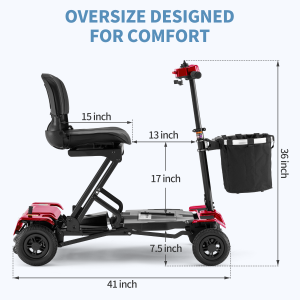 Lightweight Folding Boot Scooter | IGlide AutoFolding | Mobility Scooter with Remote Control | 12 Mile Range | Removable Battery | Puncture Proof Tyres