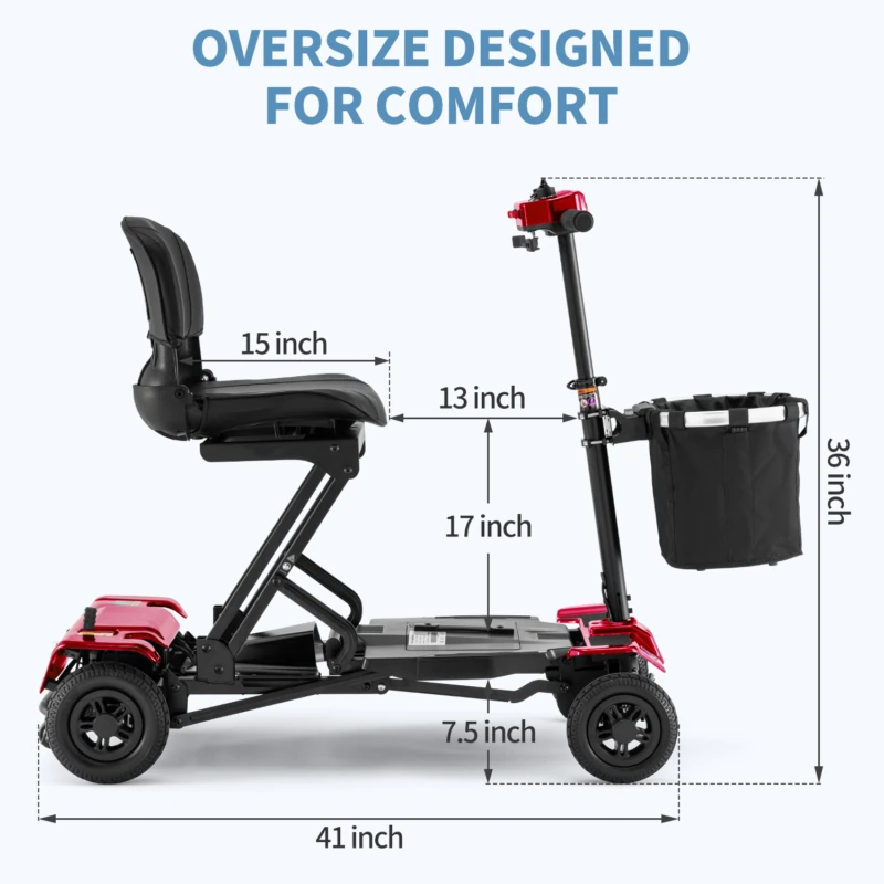Lightweight Folding Boot Scooter | IGlide AutoFolding | Mobility Scooter with Remote Control | 12 Mile Range | Removable Battery | Puncture Proof Tyres - Image 2
