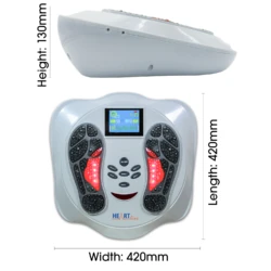 Foot circulation machine with digital display and control buttons.