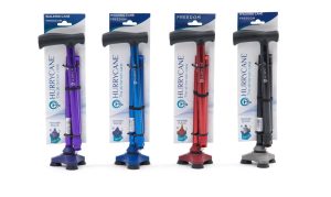 All Terrain Walking Stick with adjustable heights, 360-degree pivoting head, and anodized aluminium shaft.
