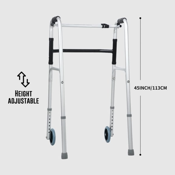 folding zimmer frame with wheels bio-lec mobility