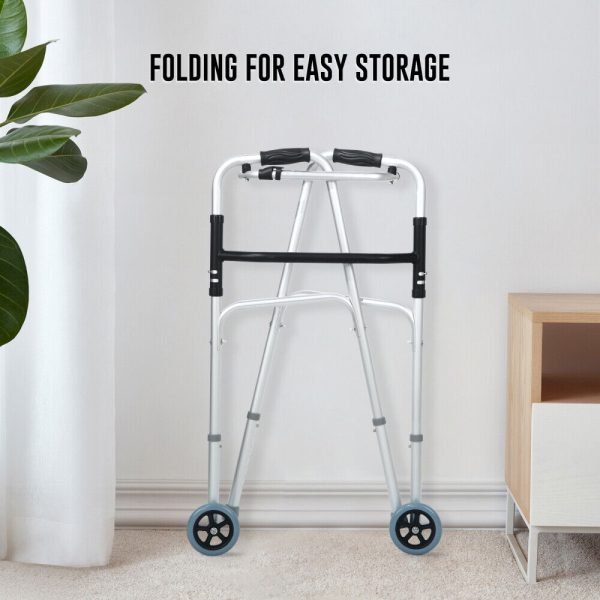 folding zimmer frame with wheels bio-lec mobility