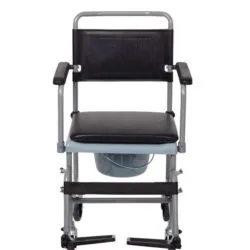 Wheeled Commode | Shower Chair With Wheels | with Detachable Armrest & Footrest