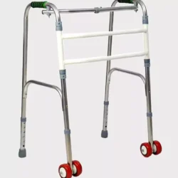 Foldable Zimmer Frame | Walker on Wheels | Lightweight Aluminium Mobility Aid Walking Frame with Wheels - Image 1