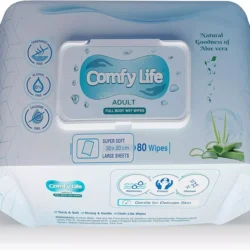 Large Body Cleansing Wipes For Adults, Men & Women | No Rinse Bathing Wipes (80 wipes) - Image 3