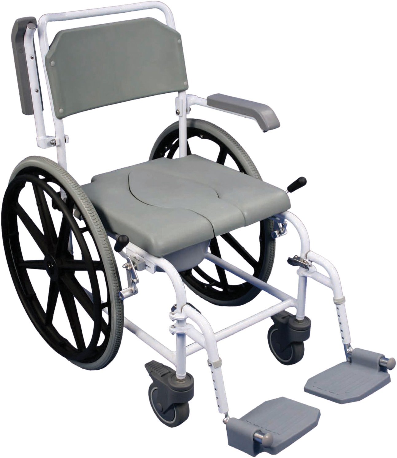 Self Propelled Shower Commode Chair, Bathroom Assistive Device, Waterproof Wheelchair, Bathroom Mobility Solutions