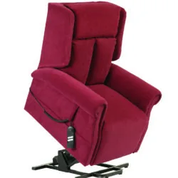 Red riser recliner chair with remote control.