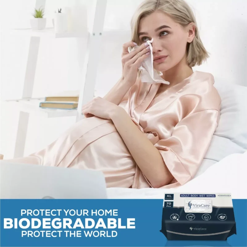 Wet Wipes for Adults | Extra Large & Biodegradable (70 Wipes) - Image 6