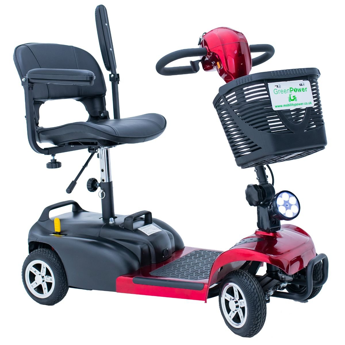 Electric Car Boot Scooter BH220 In Red - 15 Mile Range - 4 Wheeled - 250W Motor