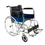 Mobility Wheelchair | Steel Self Propelled Folding Wheelchair | with Flip Up Foot Rests & Parking Brakes - Image 6