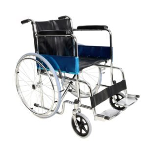 Mobility Wheelchair | Steel Self Propelled Folding Wheelchair | with Flip Up Foot Rests & Parking Brakes