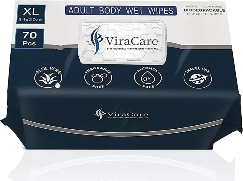 Wet Wipes for Adults | Extra Large & Biodegradable (70 Wipes) - Image 2