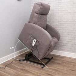 Modern electric recliner chair tilted at 37 degrees.