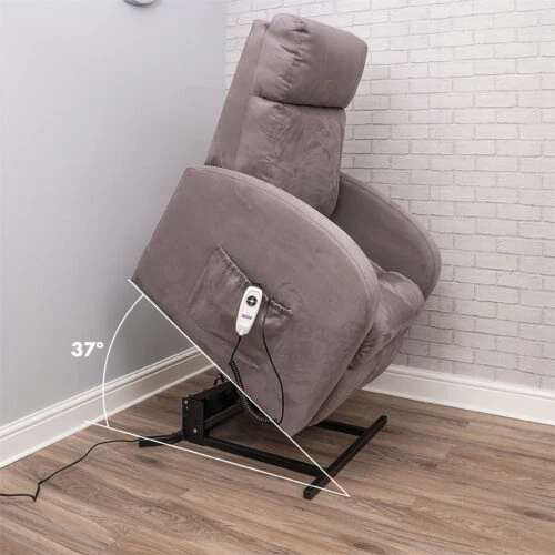 Modern electric recliner chair tilted at 37 degrees.