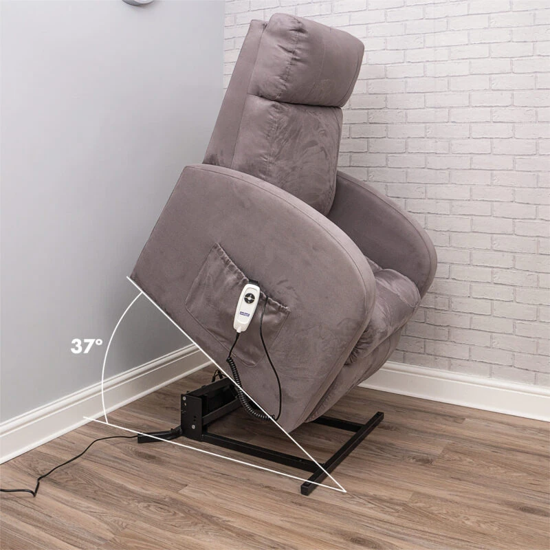 Modern electric recliner chair tilted at 37 degrees.