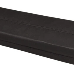 Black carrying case for a telescopic wheelchair ramp.