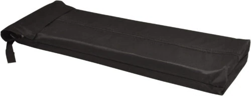 Black carrying case for a telescopic wheelchair ramp.