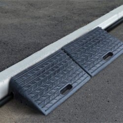 Rubber Threshold Ramps 4" High for Wheelchairs | Temporary Rubber Ramp for Mobility Scooters | Set of 2 | Portable and Convenient Ramp - Image 1
