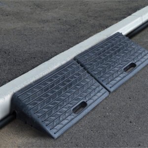 Rubber Threshold Ramps 4″ High for Wheelchairs | Temporary Rubber Ramp for Mobility Scooters | Set of 2 | Portable and Convenient Ramp