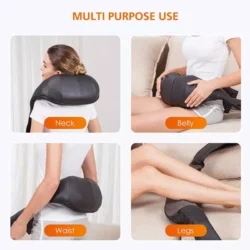 Shiatsu massager used on neck, belly, waist, and legs.