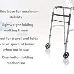 Walking Frame On Wheels | Folding Zimmer Frame For Seniors - Image 2