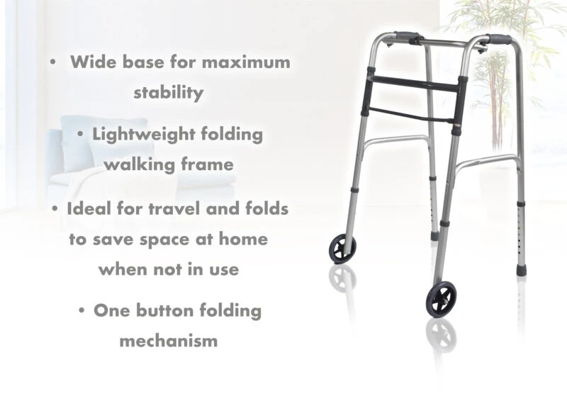 Walking Frame On Wheels | Folding Zimmer Frame For Seniors - Image 2