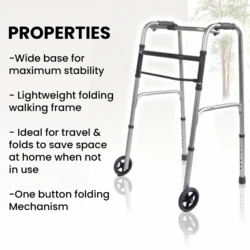 Walking Frame On Wheels | Folding Zimmer Frame For Seniors - Image 4