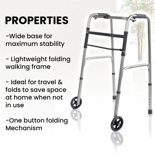 Walking Frame On Wheels | Folding Zimmer Frame For Seniors - Image 4
