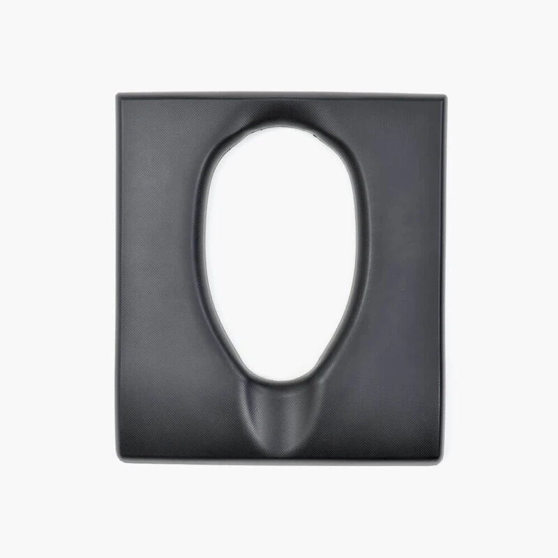 Black square seat with an oval opening in the center.