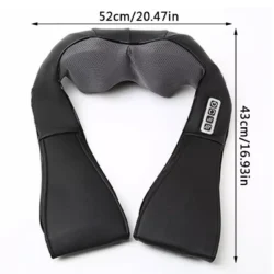 Shiatsu neck shoulder massager showing dimensions of 52cm by 43cm.