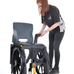 Wheelable Travel Commode | Shower Commode Chair for Elderly | Portable Lightweight Folding Commode | Rust Free - Image 9