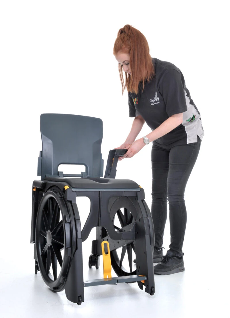 Wheelable Travel Commode | Shower Commode Chair for Elderly | Portable Lightweight Folding Commode | Rust Free - Image 9