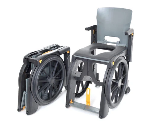 Wheelable Travel Commode | Shower Commode Chair for Elderly | Portable Lightweight Folding Commode | Rust Free - Image 8