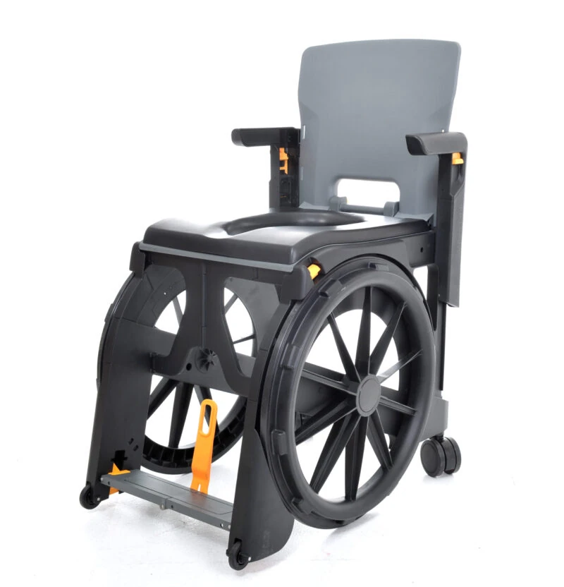 Wheelable Travel Commode | Shower Commode Chair for Elderly | Portable Lightweight Folding Commode | Rust Free - Image 5