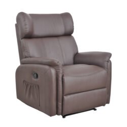 Leather Armchair for Elderly | Manual Recliner Armchair | Brown Recliner Armchair made from Bonded Leather - Image 5