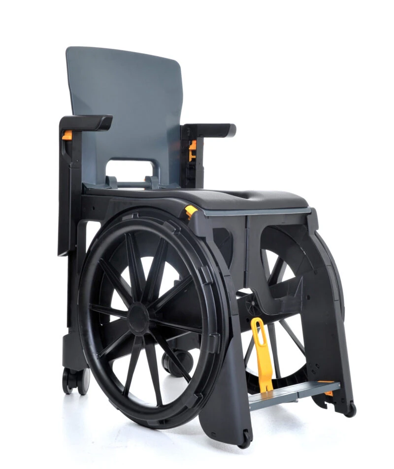 Wheelable Travel Commode | Shower Commode Chair for Elderly | Portable Lightweight Folding Commode | Rust Free - Image 4