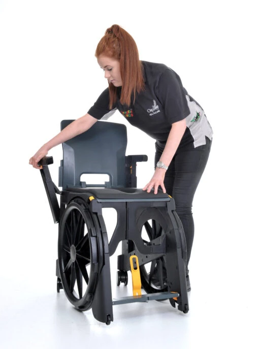 Wheelable Travel Commode | Shower Commode Chair for Elderly | Portable Lightweight Folding Commode | Rust Free - Image 3