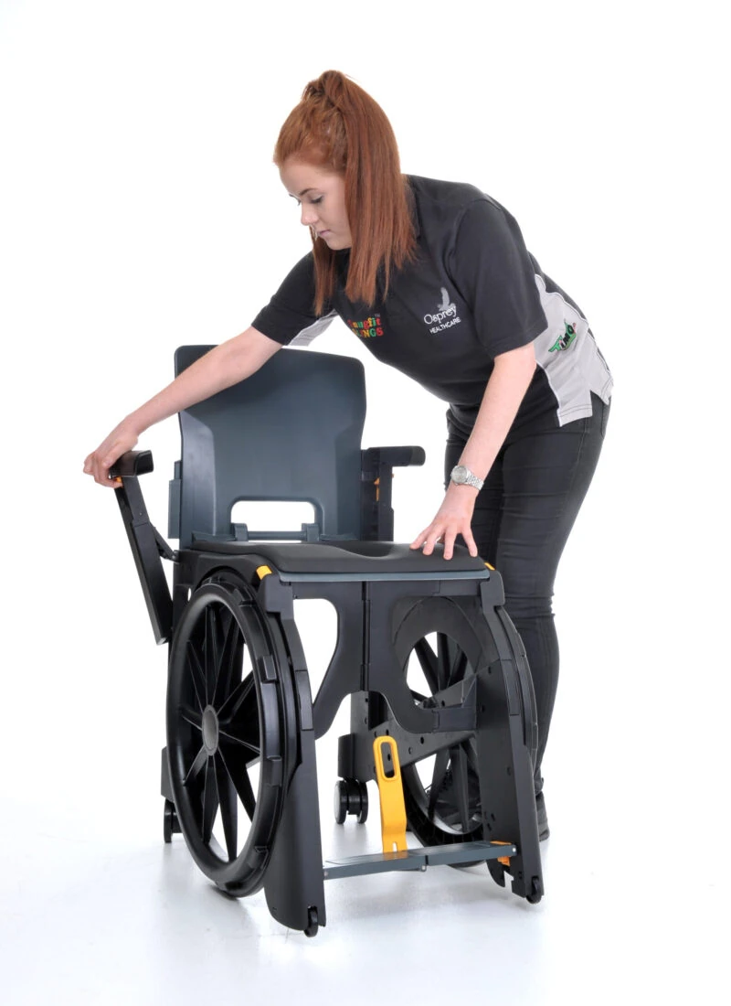 Wheelable Travel Commode | Shower Commode Chair for Elderly | Portable Lightweight Folding Commode | Rust Free - Image 3