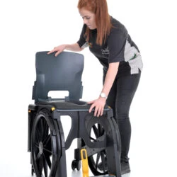 Wheelable Travel Commode | Shower Commode Chair for Elderly | Portable Lightweight Folding Commode | Rust Free - Image 2