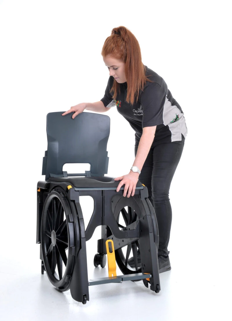 Wheelable Travel Commode | Shower Commode Chair for Elderly | Portable Lightweight Folding Commode | Rust Free - Image 2